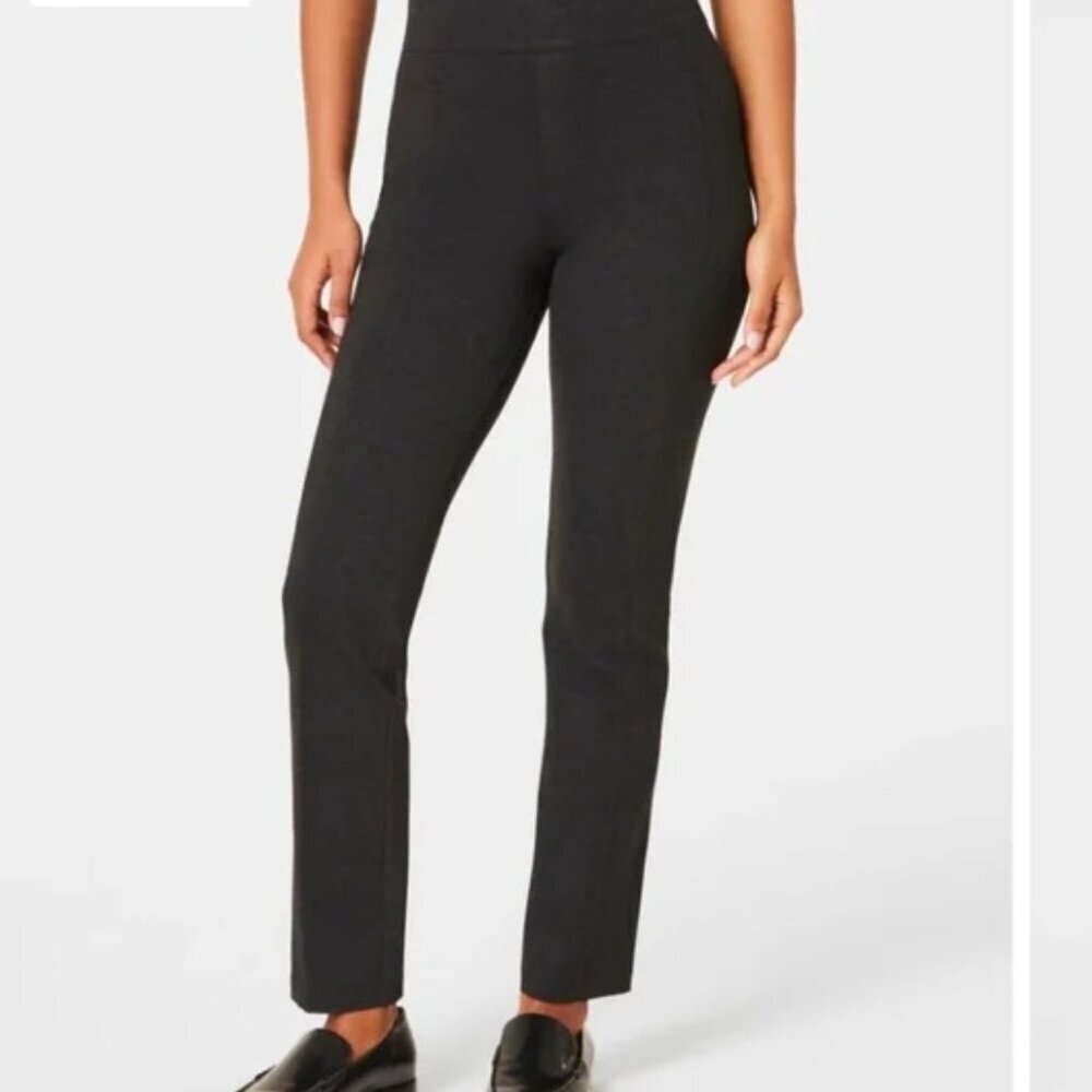 SPANX Women's Perfect Pant Charcoal Gray Heather Slim Straight Ponte Pants Small